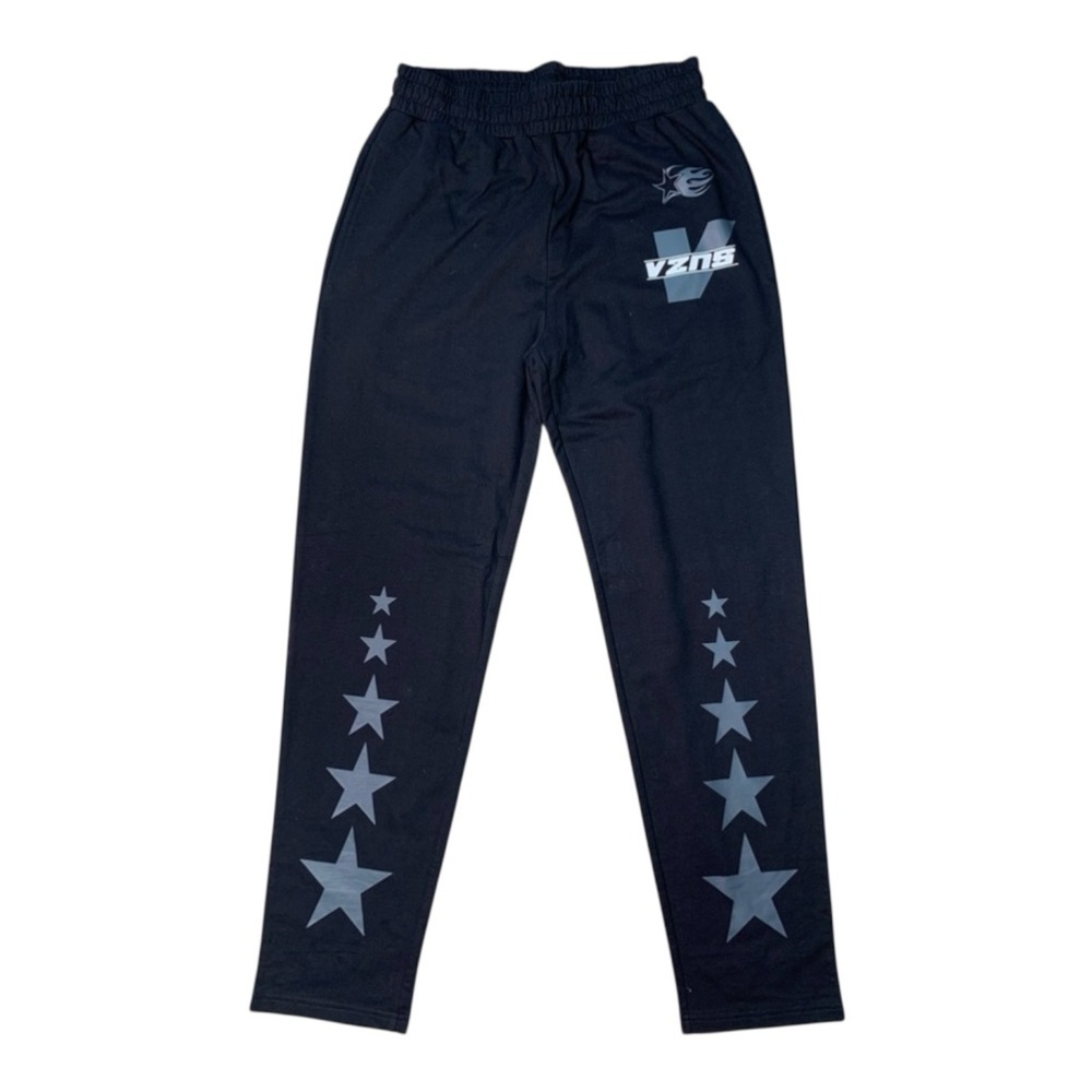 Black Joggers with Gray Star Design Sz L